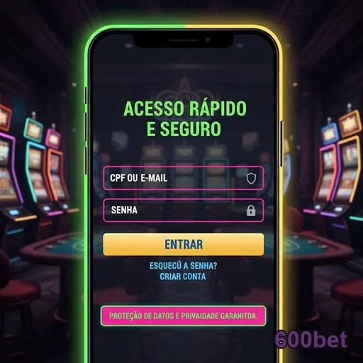 Tela de login da 600bet para acesso rápido e seguro.