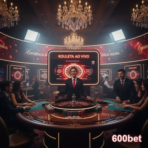 Jogadores em uma mesa de cassino ao vivo com dealers