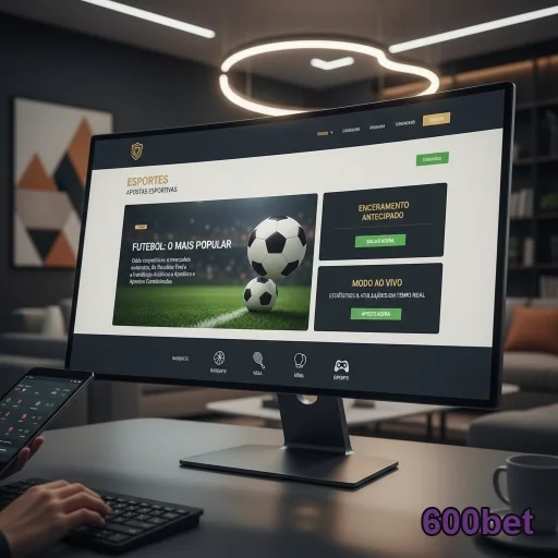 Tela da 600bet com apostas esportivas e futebol destacado.