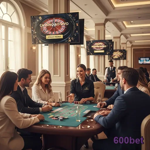 Jogadores em mesa VIP no cassino online 600bet.