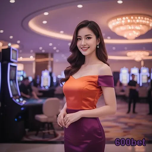 Pessoa sorridente em cassino da 600bet demonstrando serviços VIP.