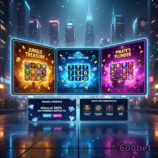Slots exclusivos da 600bet com temas diversos disponíveis.