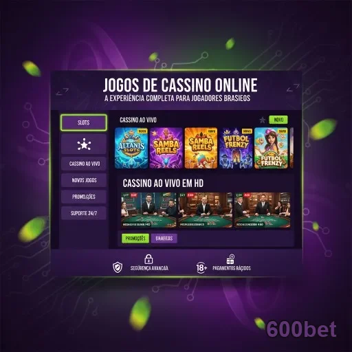 Tela de slots da 600bet com jogos de cassino online.