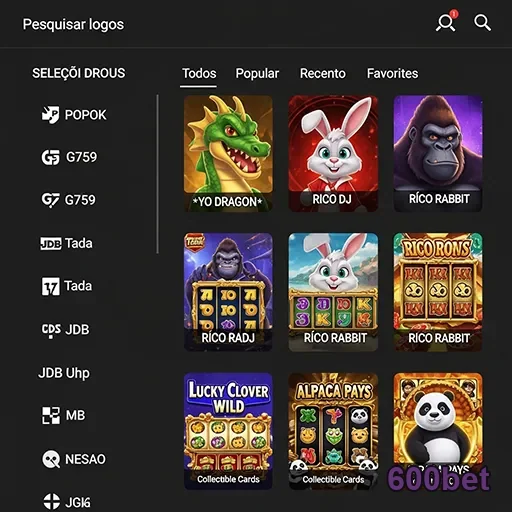 Ofertas de jogos de slots no site 600bet com gráficos vibrantes.