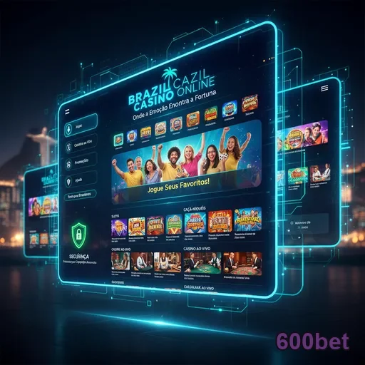 Interface da plataforma 600bet com jogos e serviços VIP.