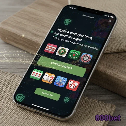 Interface do aplicativo 600bet com jogos de slots disponíveis.