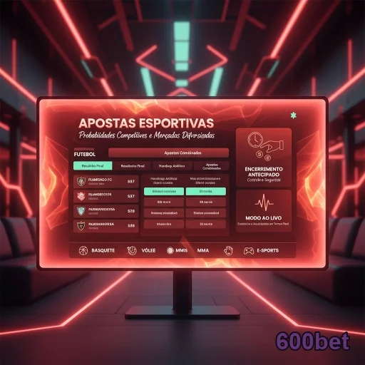 Tela com ofertas de apostas esportivas da 600bet.