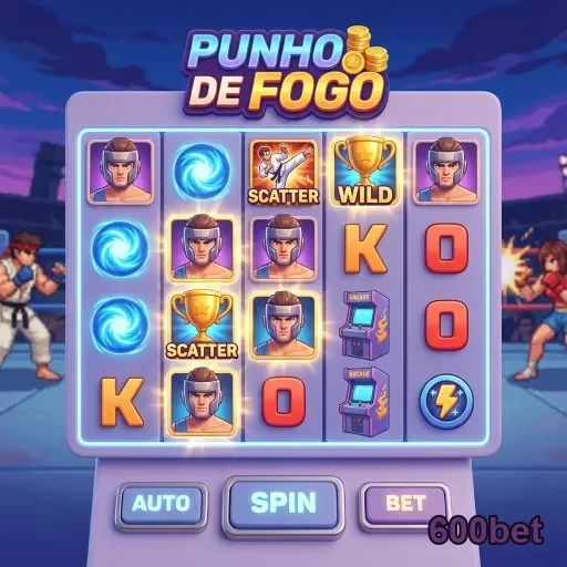 Jogadores interagindo com o jogo Punho de Fogo na 600bet.