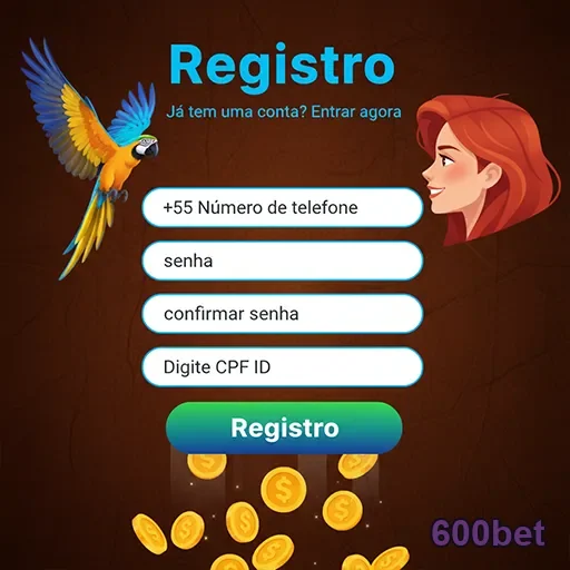 Tela de registro da 600bet com campos e suporte VIP.