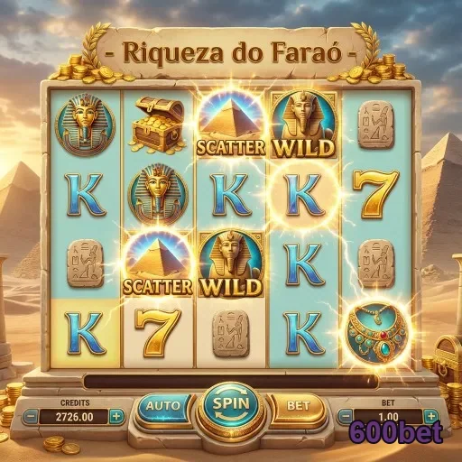 Imagem do slot 'Riqueza do Faraó' na 600bet.