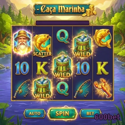 Interface do jogo 'Caça Marinha' no site 600bet.