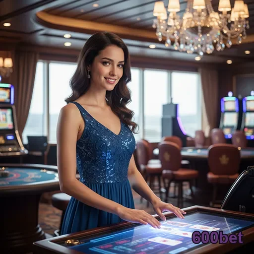 Jogadora interagindo com jogos VIP na 600bet.