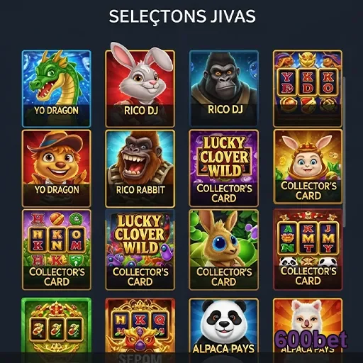 Jogos de slots disponíveis no 600bet em dispositivos móveis.