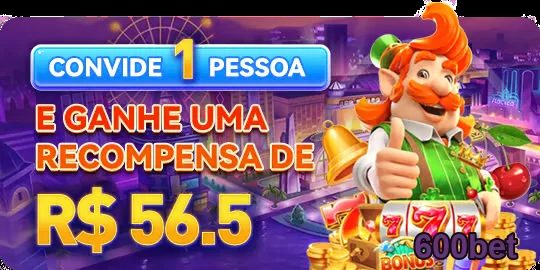 Imagem do site 600bet promovendo recompensas por convites.